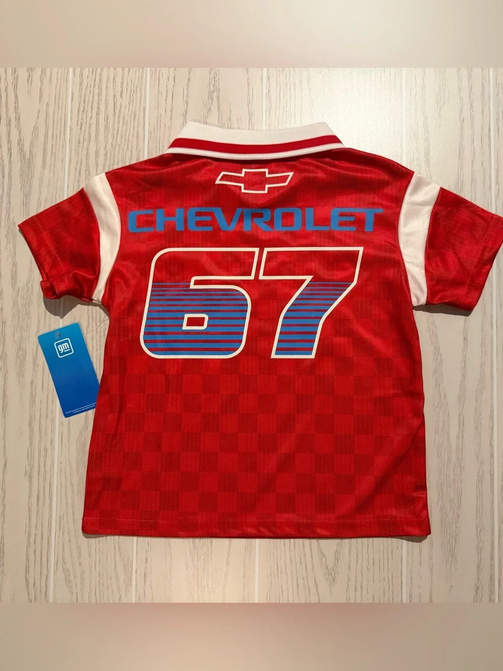 Chevrolet Camaro Boys XS 4/5 Red Collared Graphic Jersey NWT